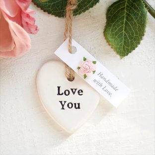 Handmade Love You Keepsake Heart Valentines Token Gift