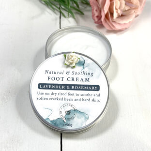 Lavender & Rosemary Soothing Foot Cream for dry and calloused feet and cracked heels
