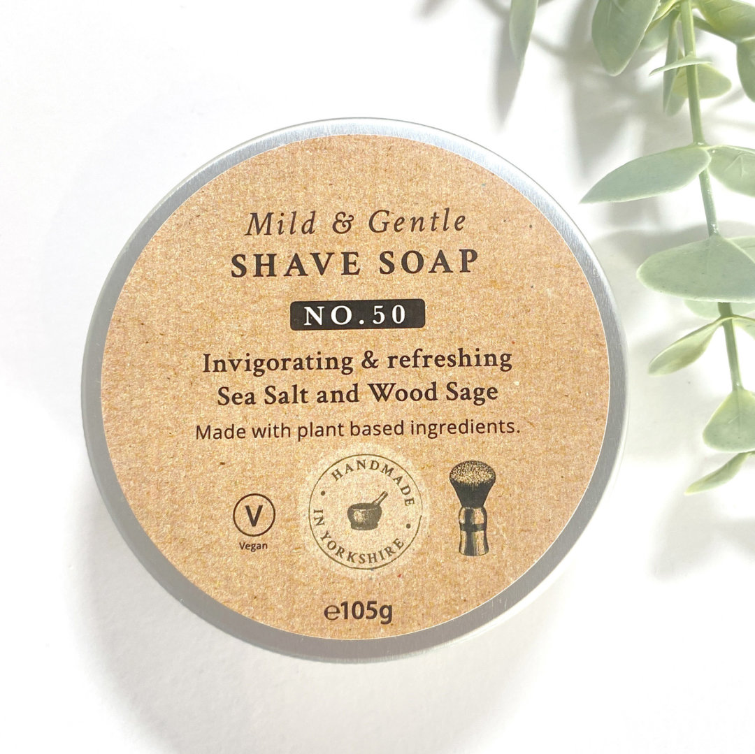 Shaving Soap for sensitive skin Sea Salt and Wood Sage
