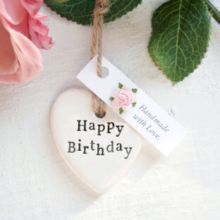 Handmade Happy Birthday Keepsake Heart Token Gift
